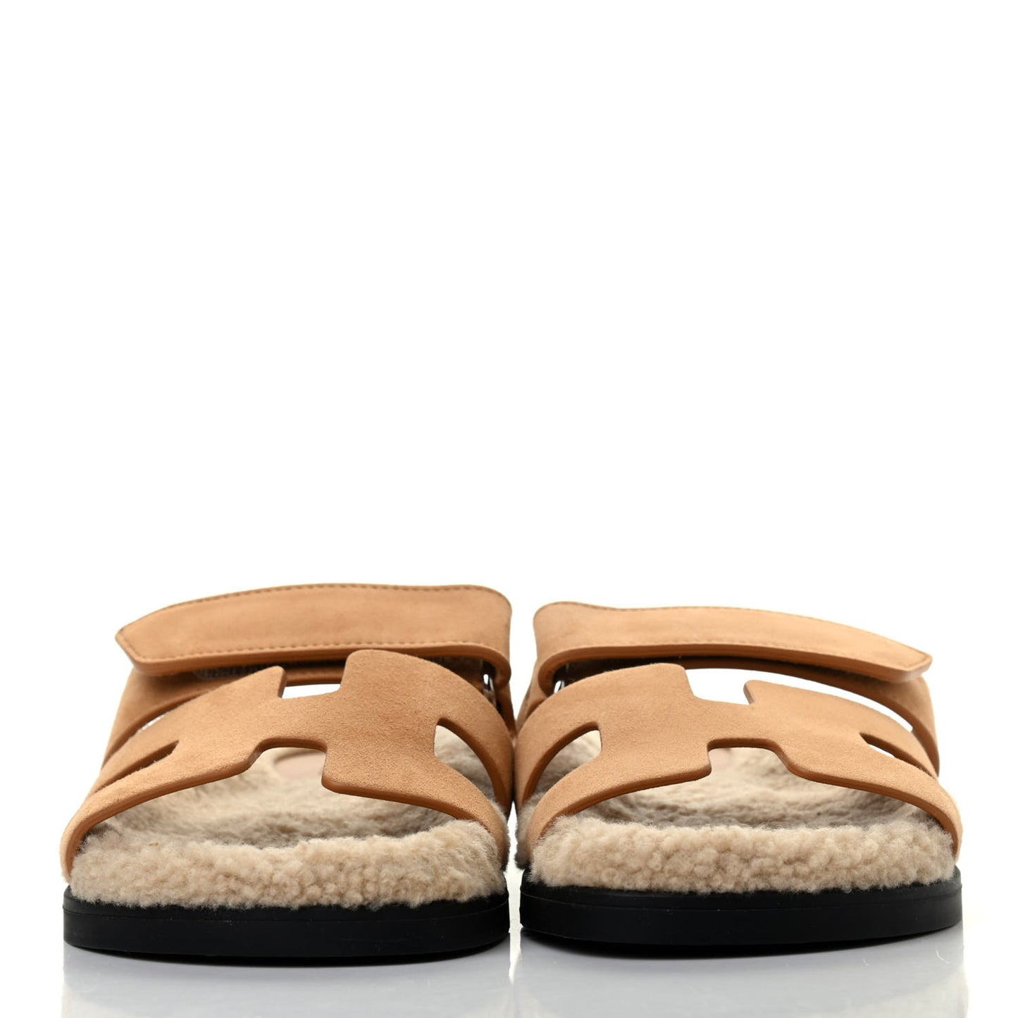 Suede Goatskin Woolskin Womens Chypre Sandals 37 Golden Beige