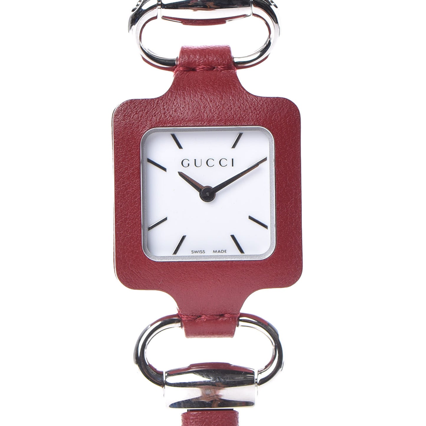Stainless Steel Calfskin 1921 Pendant Quartz Watch Red