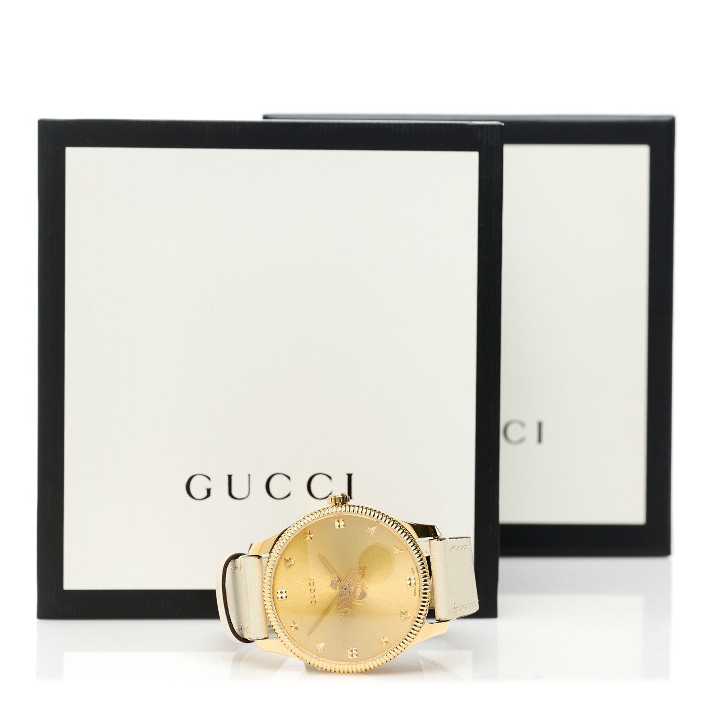 Stainless Steel Calfskin 36mm G-Timeless Bee Quartz Watch White