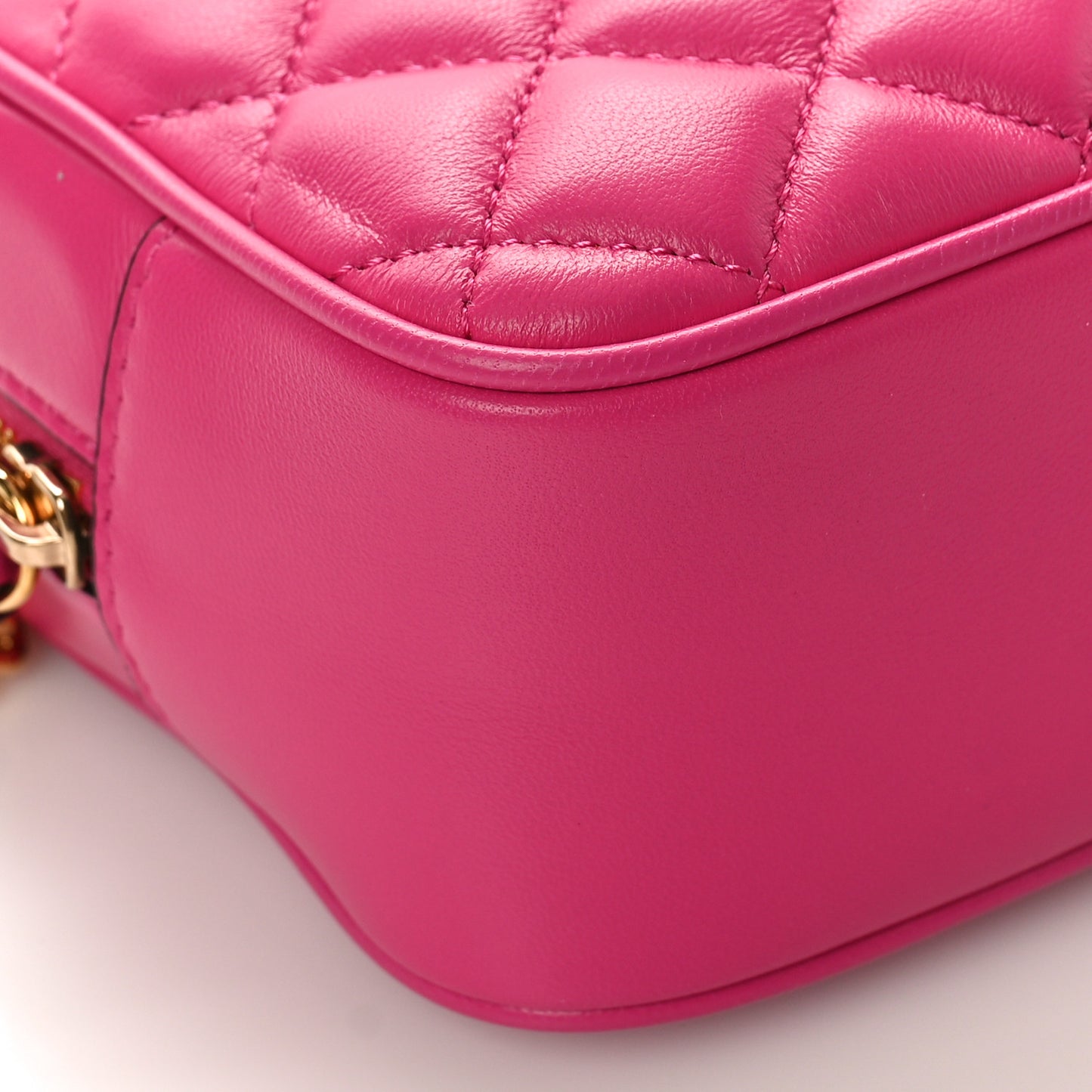 Nappa Quilted Medium La Medusa Camera Bag Pink