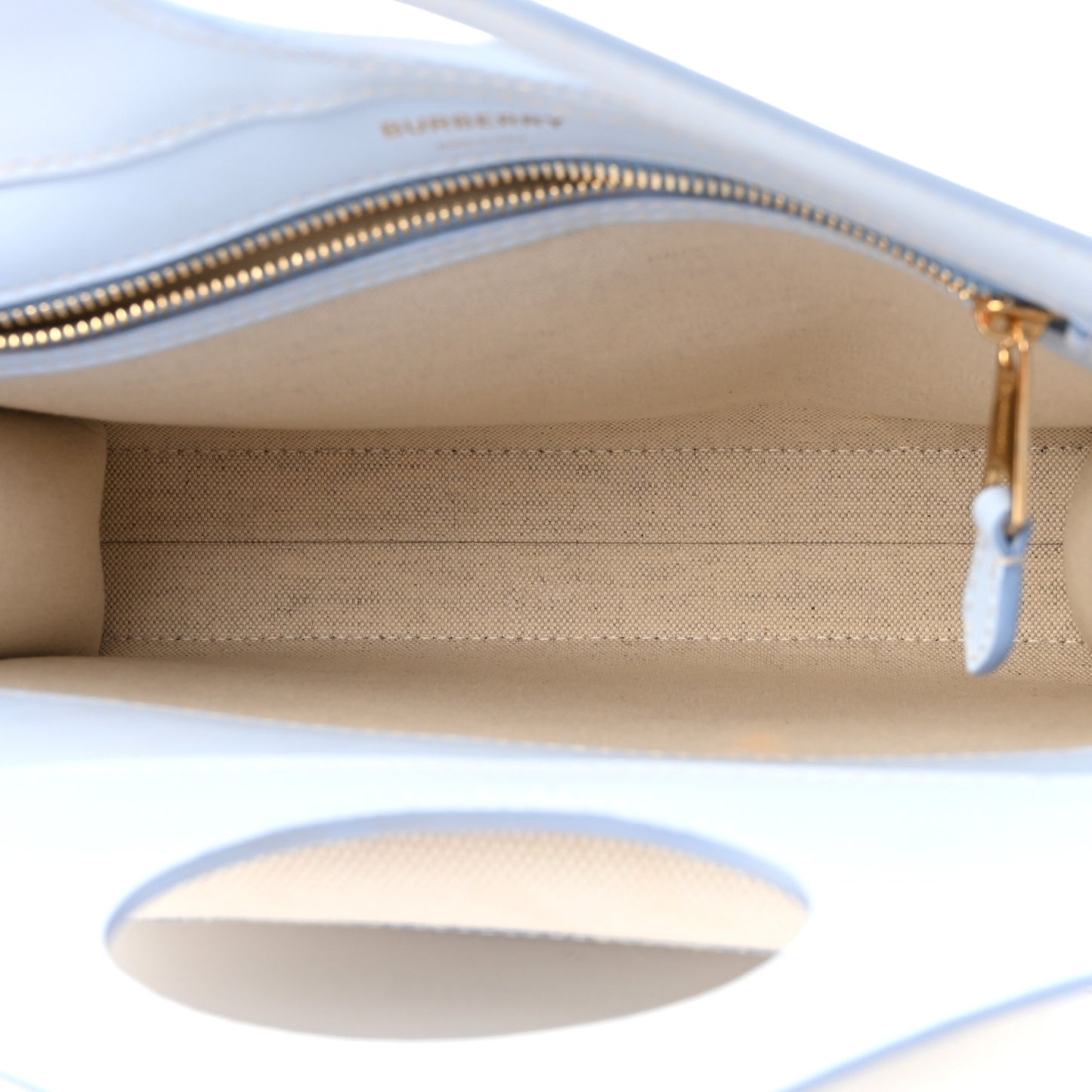 Canvas Smooth Calfskin Two Tone Mini Pocket Bag Natural Pale Blue