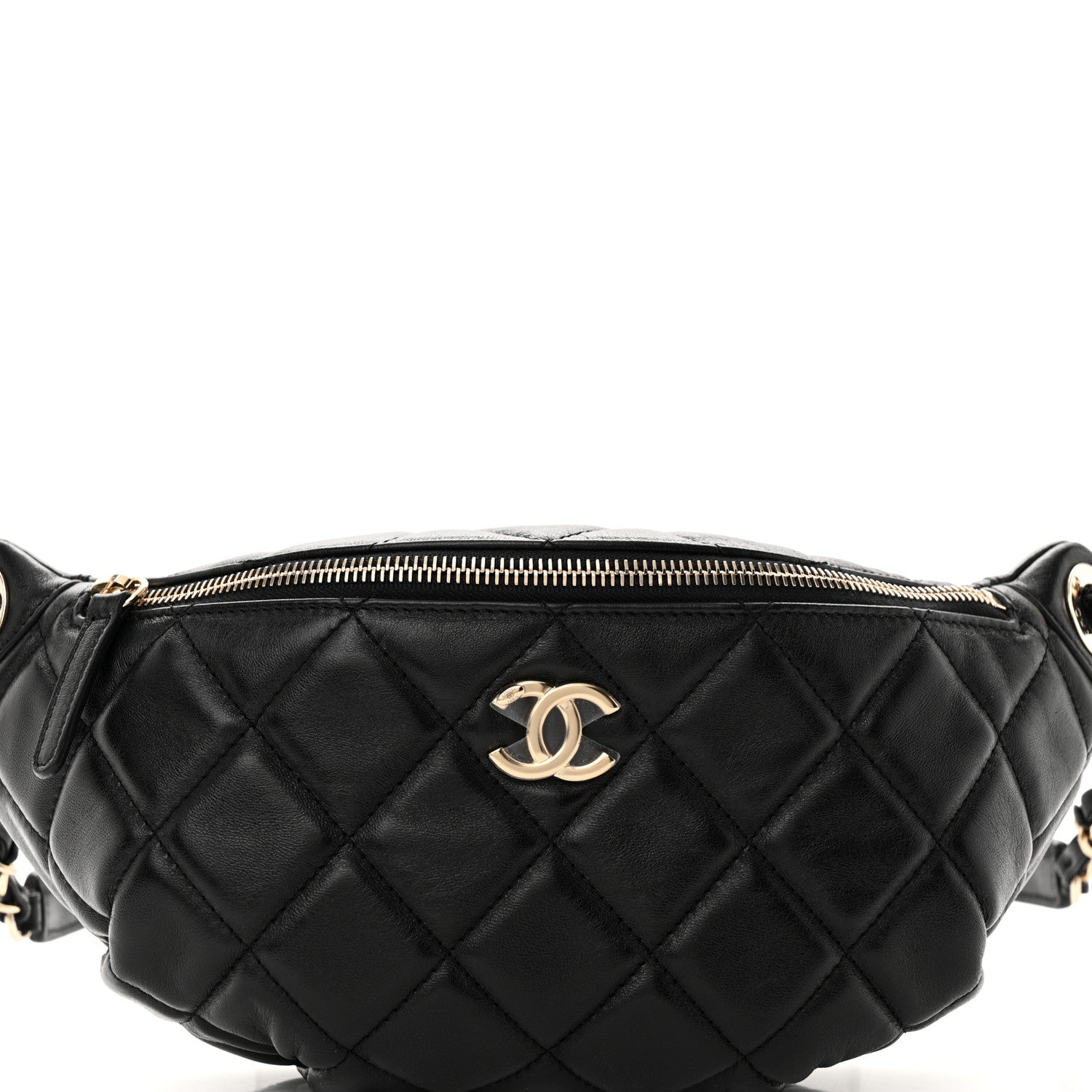 Chanel Lambskin Quilted Waist Bag Fanny Pack Black 8 of 11