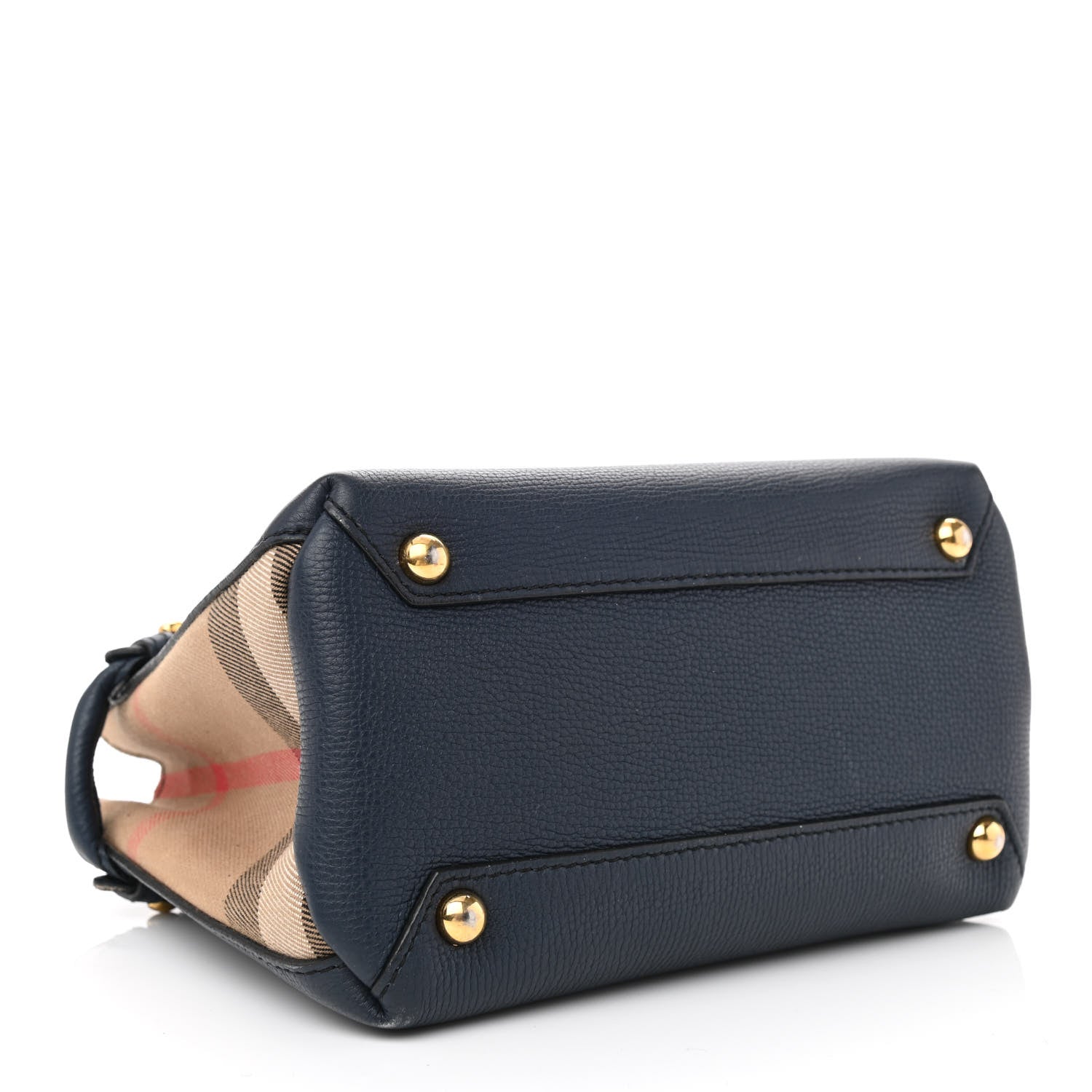 Burberry Grainy Calfskin House Check Baby Banner Tote Ink Blue 3 of 9