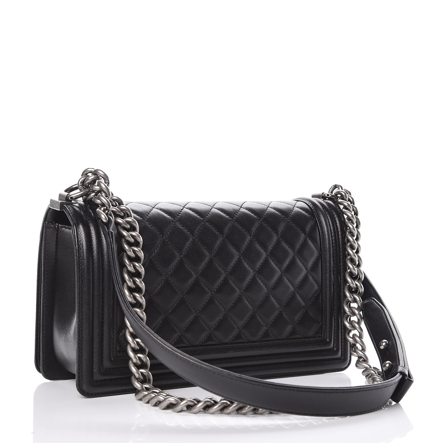 Chanel Lambskin Quilted Medium Boy Flap Black 3 of 12
