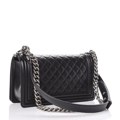 Chanel Lambskin Quilted Medium Boy Flap Black 3 of 12