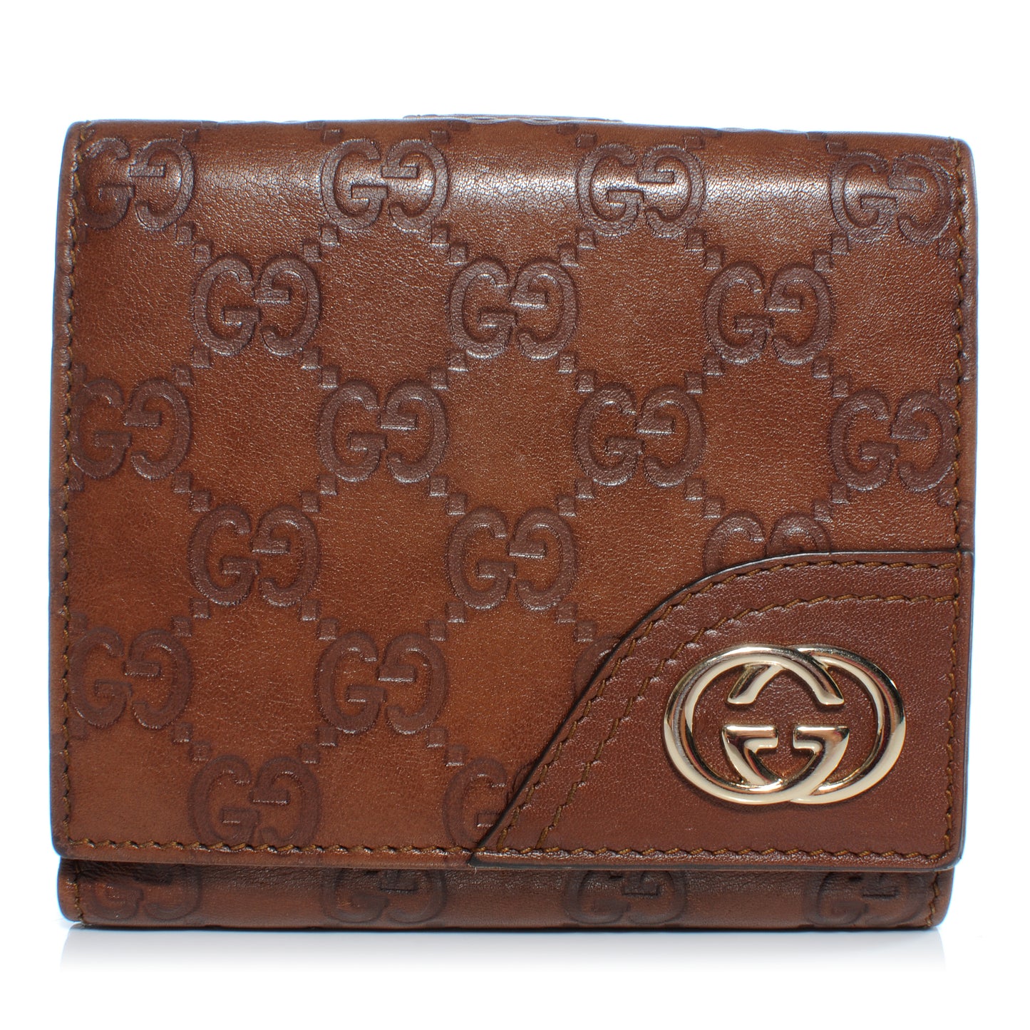 Guccissima New Britt Compact Wallet Brown