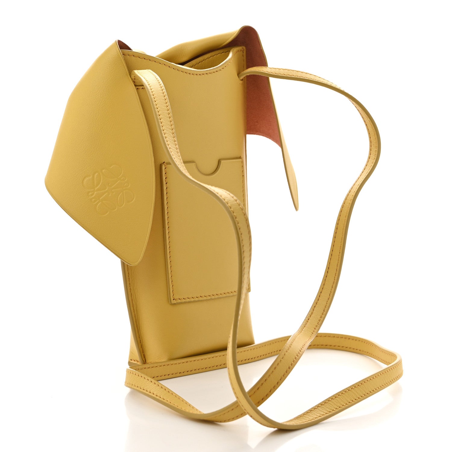 Loewe Calfskin Bunny Pouch Crossbody Bag Mustard 3 of 10
