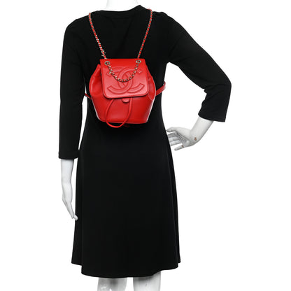 Chanel Lambskin CC Mania Backpack Red 2 of 10