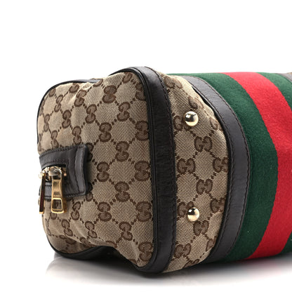 Gucci Monogram Vintage Web Small Boston Dark Brown 9 of 18