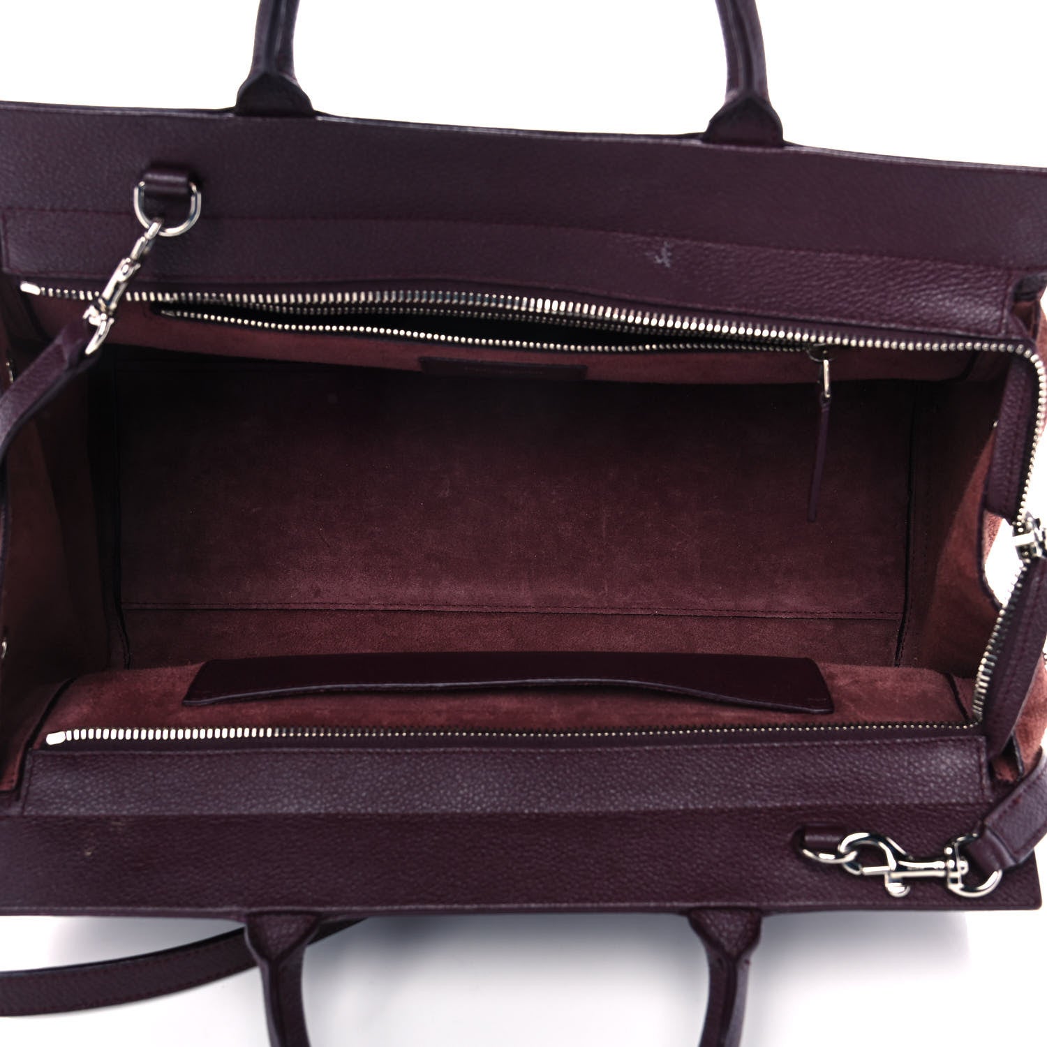 Saint Laurent Grained Calfskin Suede Small Cabas Rive Gauche Amaranto 4 of 12