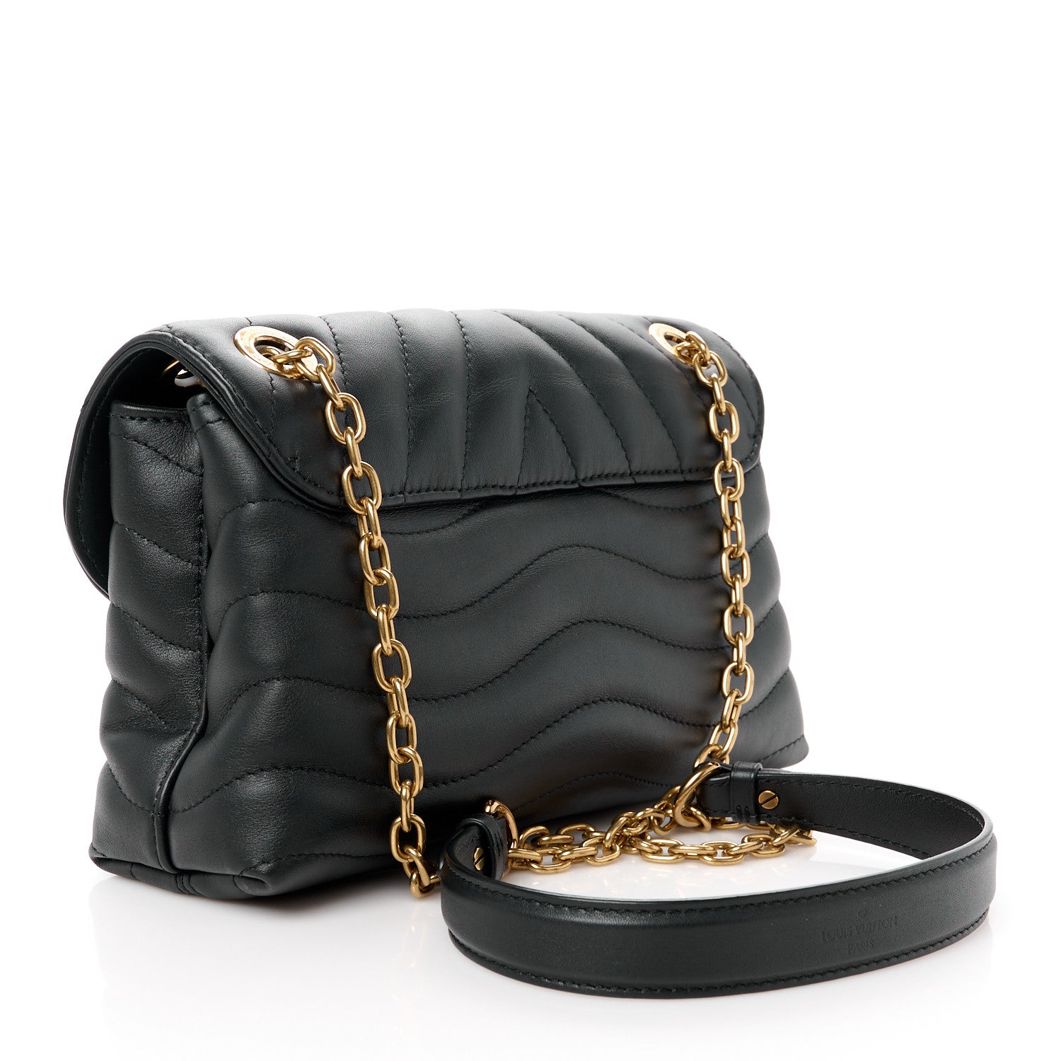 Louis Vuitton Calfskin LV New Wave Chain Bag Black 3 of 10