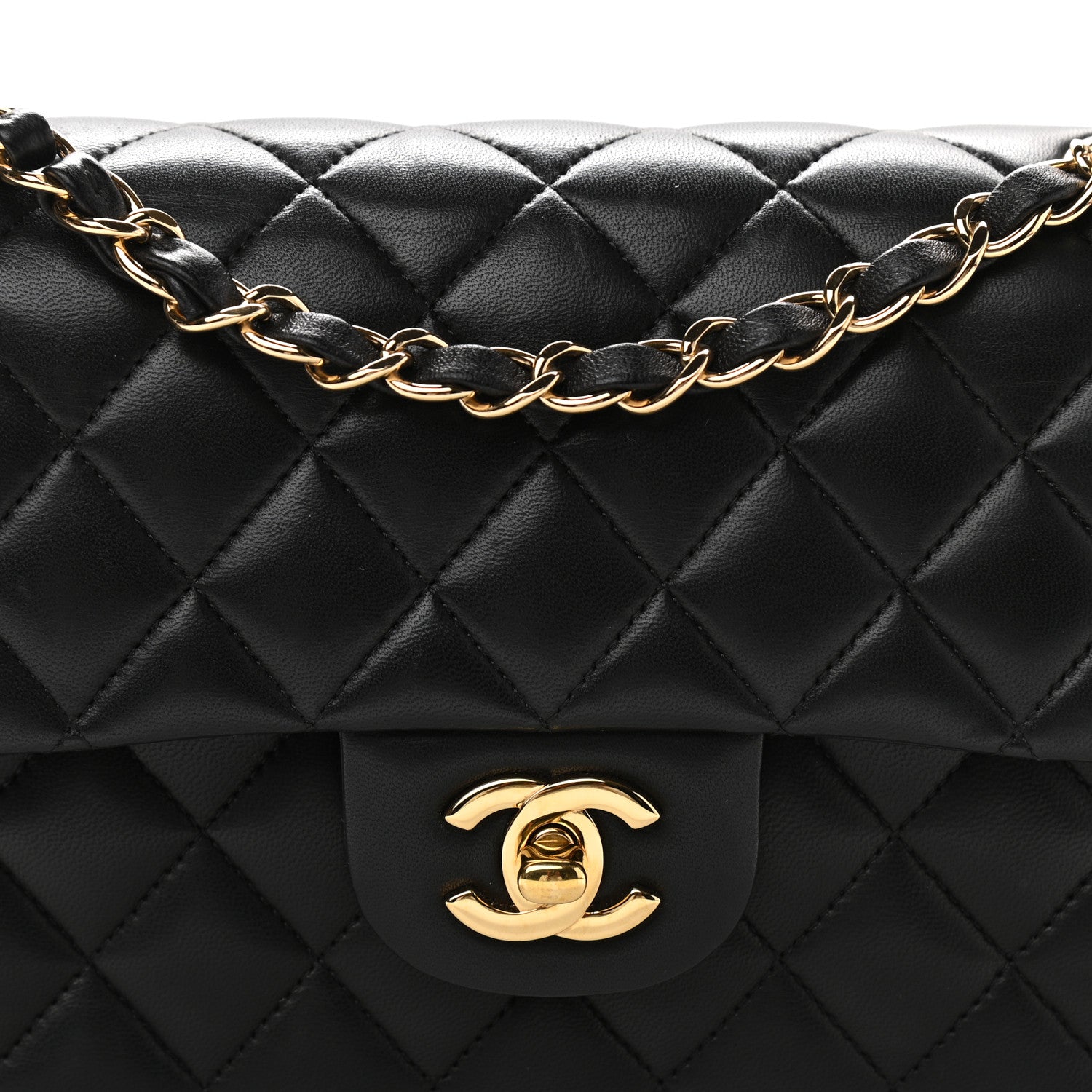 Chanel Lambskin Quilted Small Double Flap Black 7 of 12
