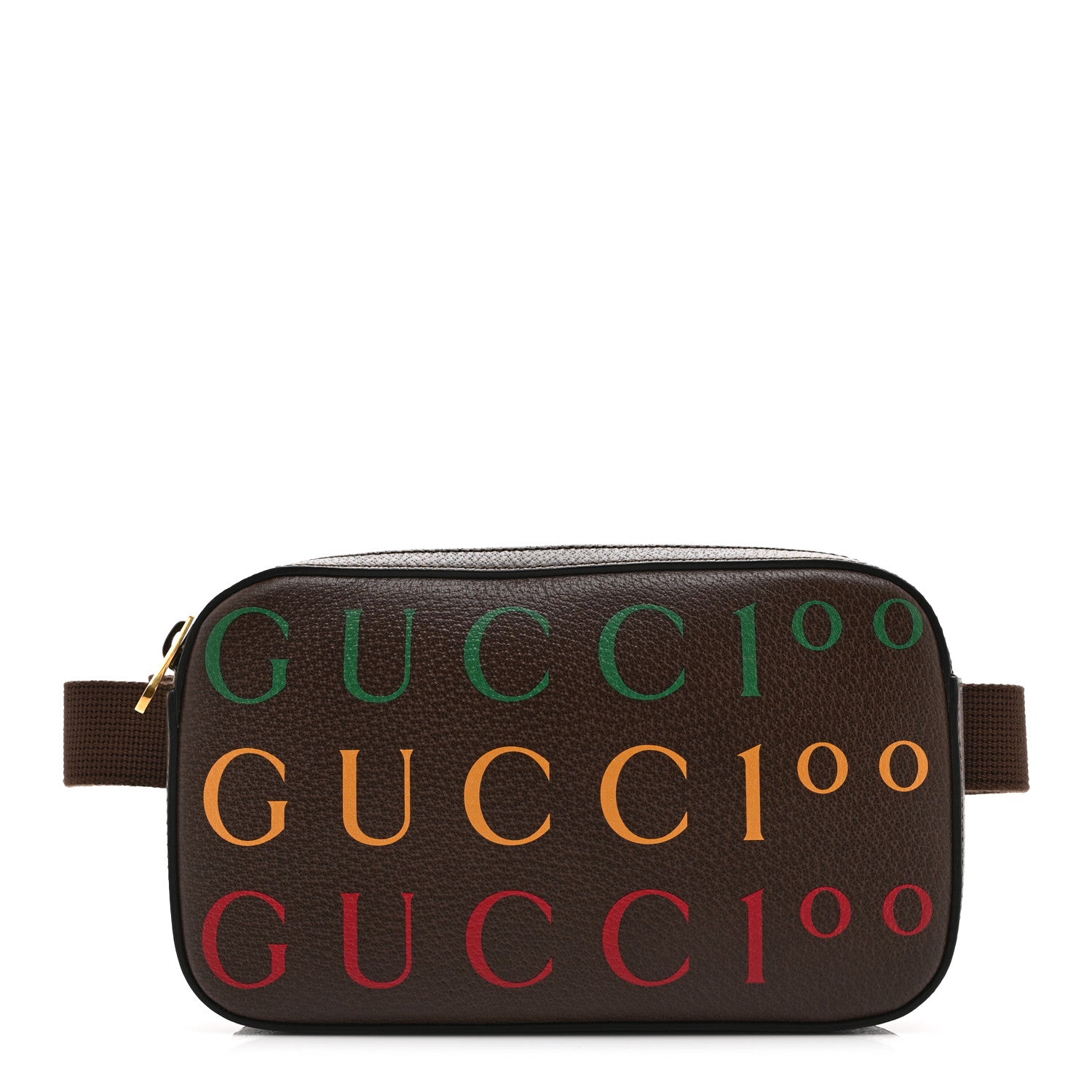 Gucci Textured Dollar Calfskin Gucci 100 Aria Belt Bag 80 32 New Acero Multicolor 1 of 11
