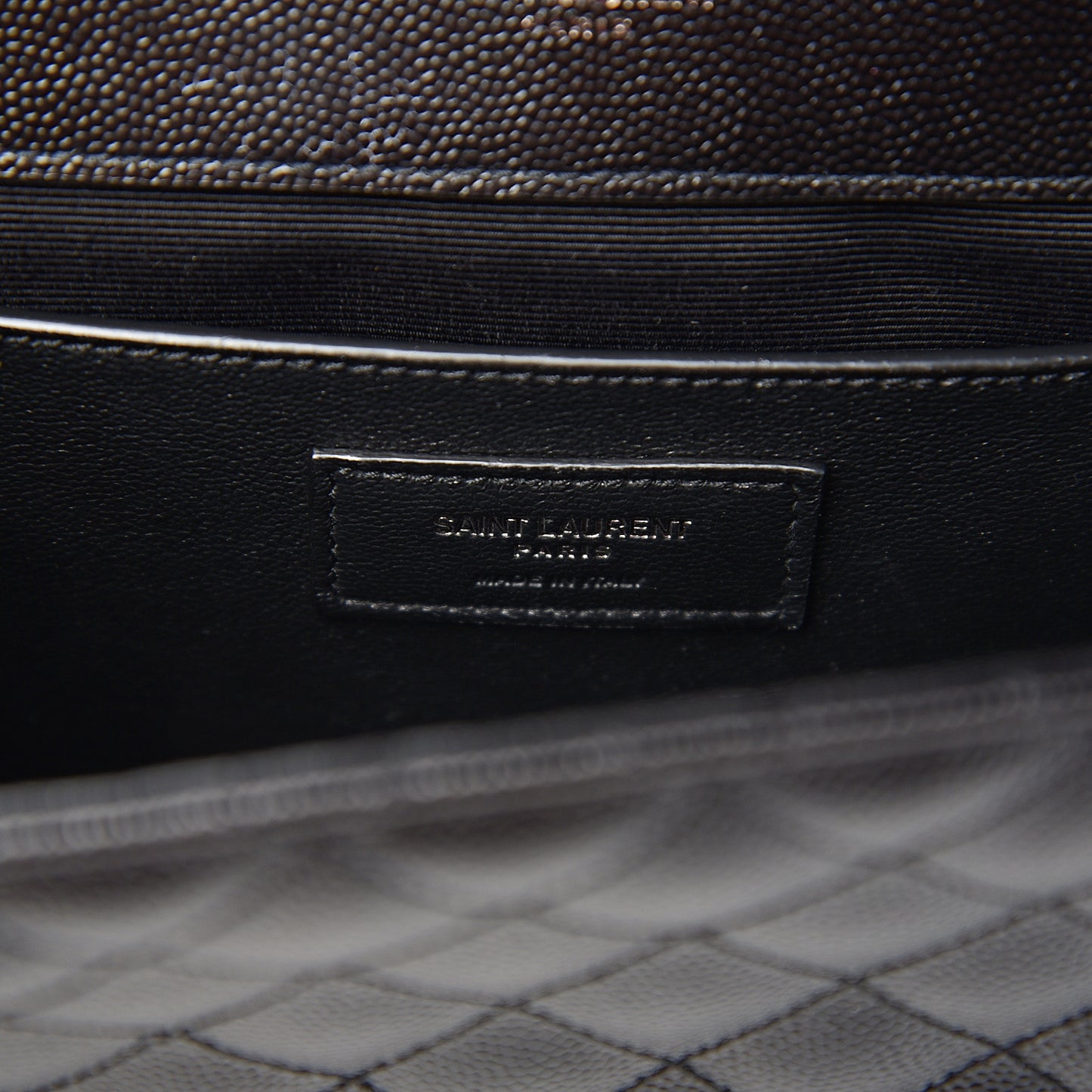 Grain De Poudre Textured Mixed Matelasse Triquilt Medium Monogram Satchel Black