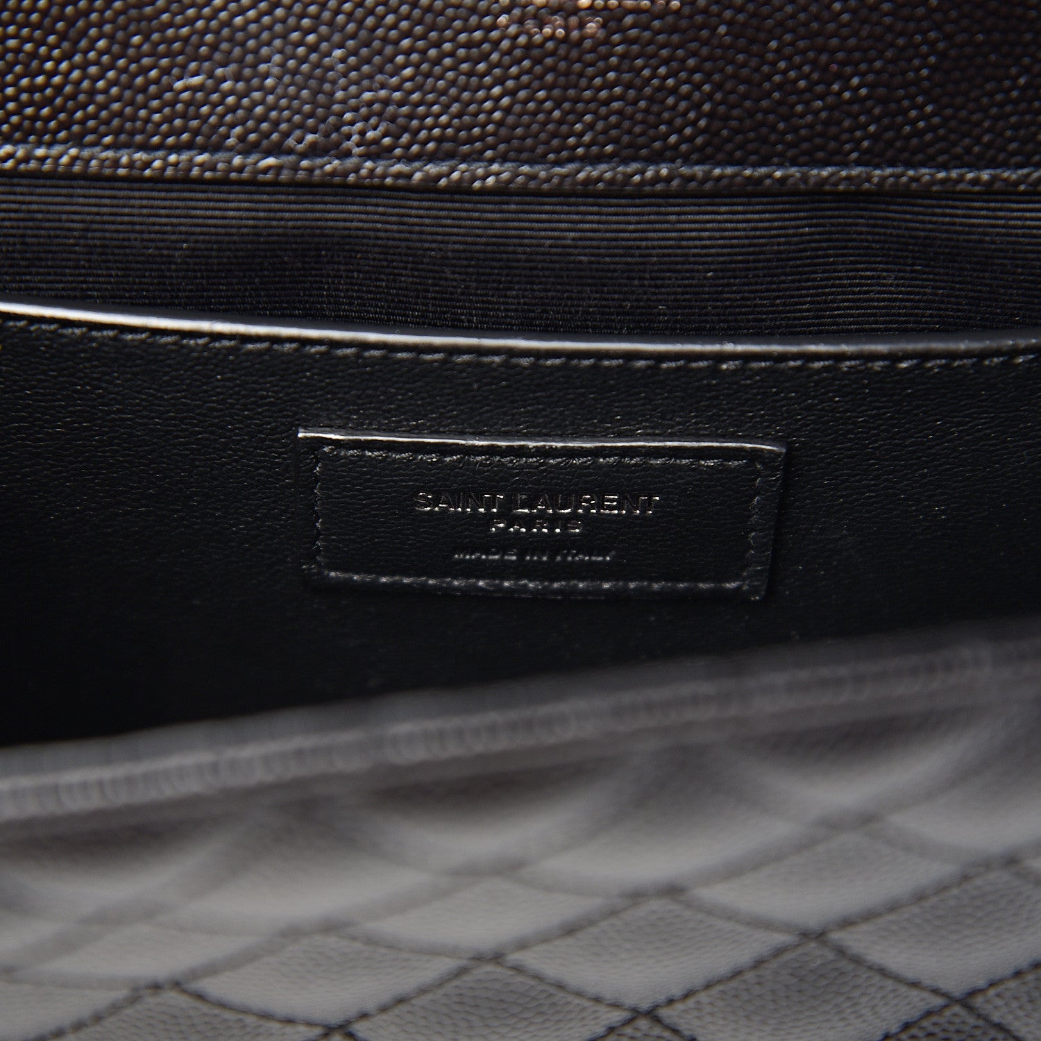 Saint Laurent Grain De Poudre Textured Mixed Matelasse Triquilt Medium Monogram Satchel Black 6 of 9