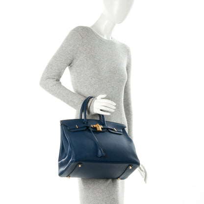 Hermes Taurillon Clemence Birkin 35 Bleu Saphir 2 of 24