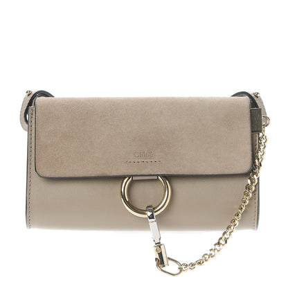 Chloe Suede Calfskin Mini Faye Shoulder Bag Motty Grey 1 of 7