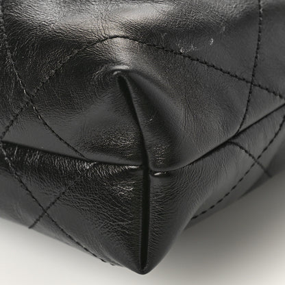 Chanel Shiny Crumpled Calfskin Quilted Pearl Mini Chanel 22 Black 8 of 9