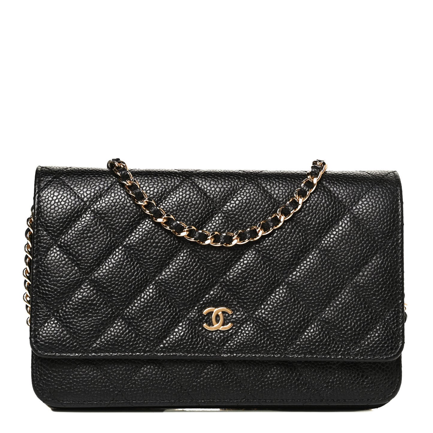 Caviar Quilted Wallet On Chain WOC Black