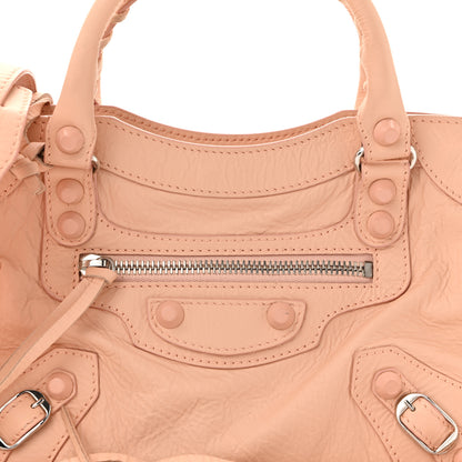Balenciaga Matte Goatskin Rubber Covered Classic Hardware Mini City Rose Poudre 9 of 11