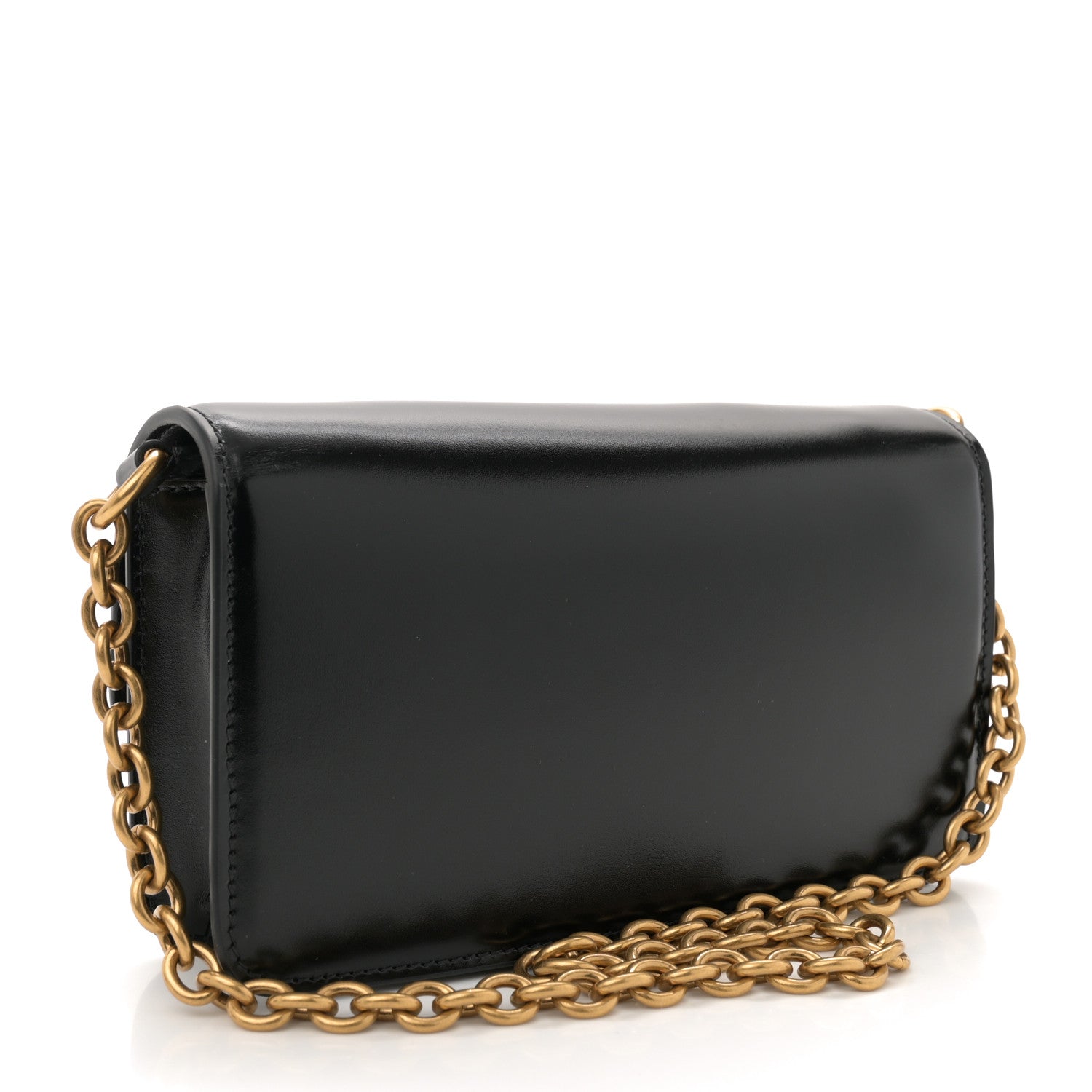 Valentino Garavani Shiny Calfskin Vlogo Small Shoulder Bag Black 3 of 9