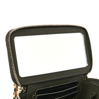 Chanel Lambskin Quilted Pick Me Up Vanity Case Khaki 10 of 11