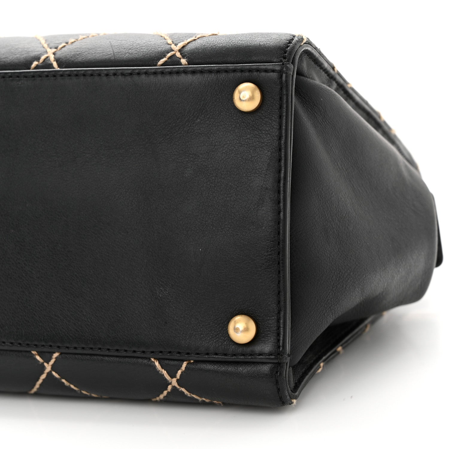 Chanel Calfskin Wild Stitch Medium Tote Black 10 of 11