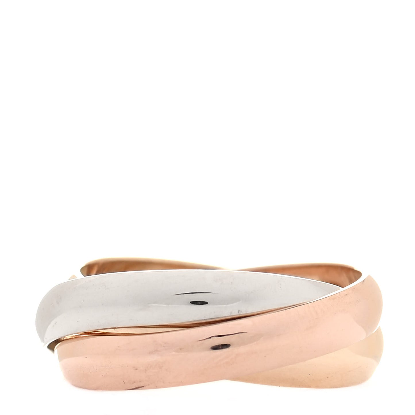 18K Pink Yellow White Gold Classic Les Must De Cartier Trinity Ring 52 6