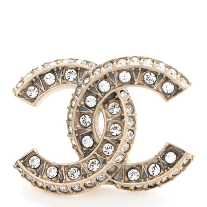 Chanel Crystal Timeless CC Earrings Light Gold 5 of 5