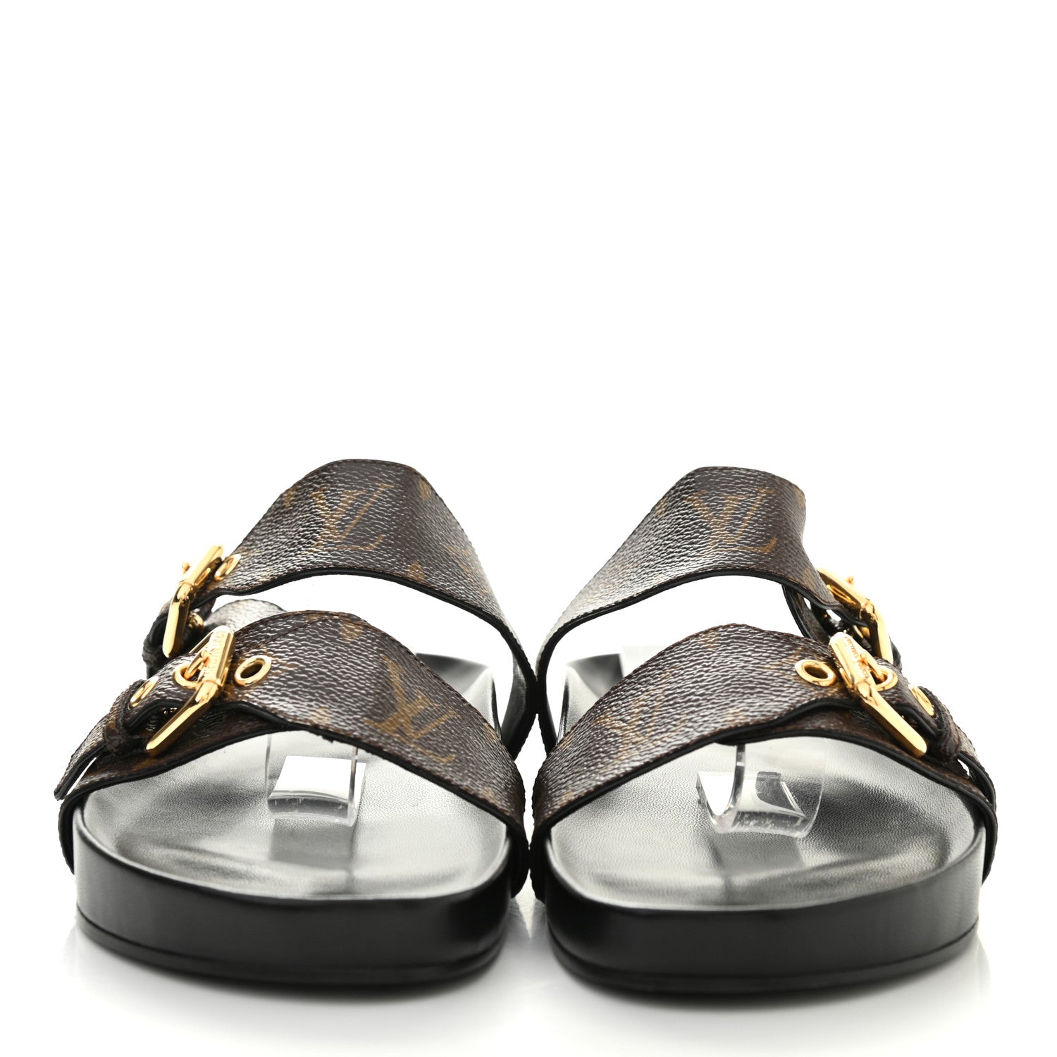 Louis Vuitton Monogram Bom Dia Mule Sandals 39.5 Black 2 of 11