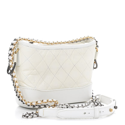 Chanel Aged Calfskin Quilted Small Gabrielle Hobo White 3 of 9
