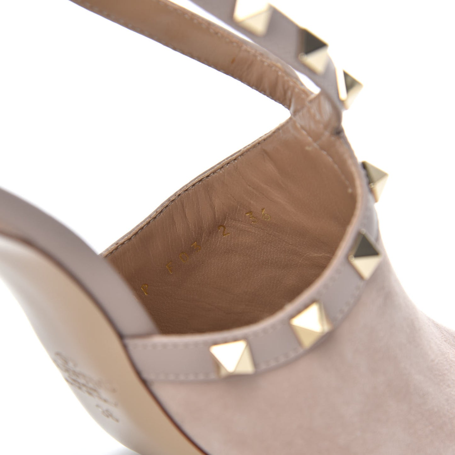 Suede Rockstud Peep Toe Ankle Strap 105mm Sandals 36 Poudre
