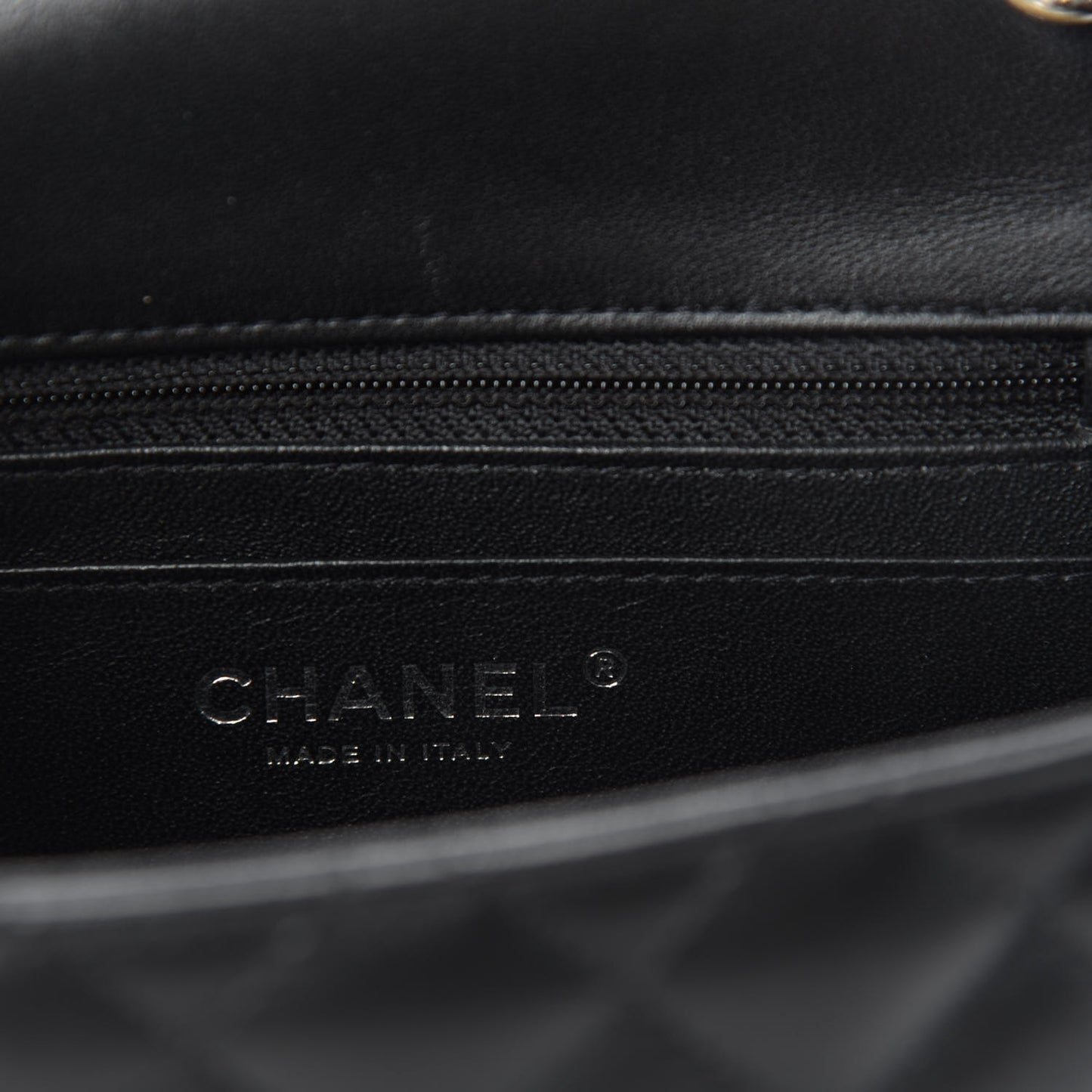 Lambskin Quilted Mini Square Flap Black