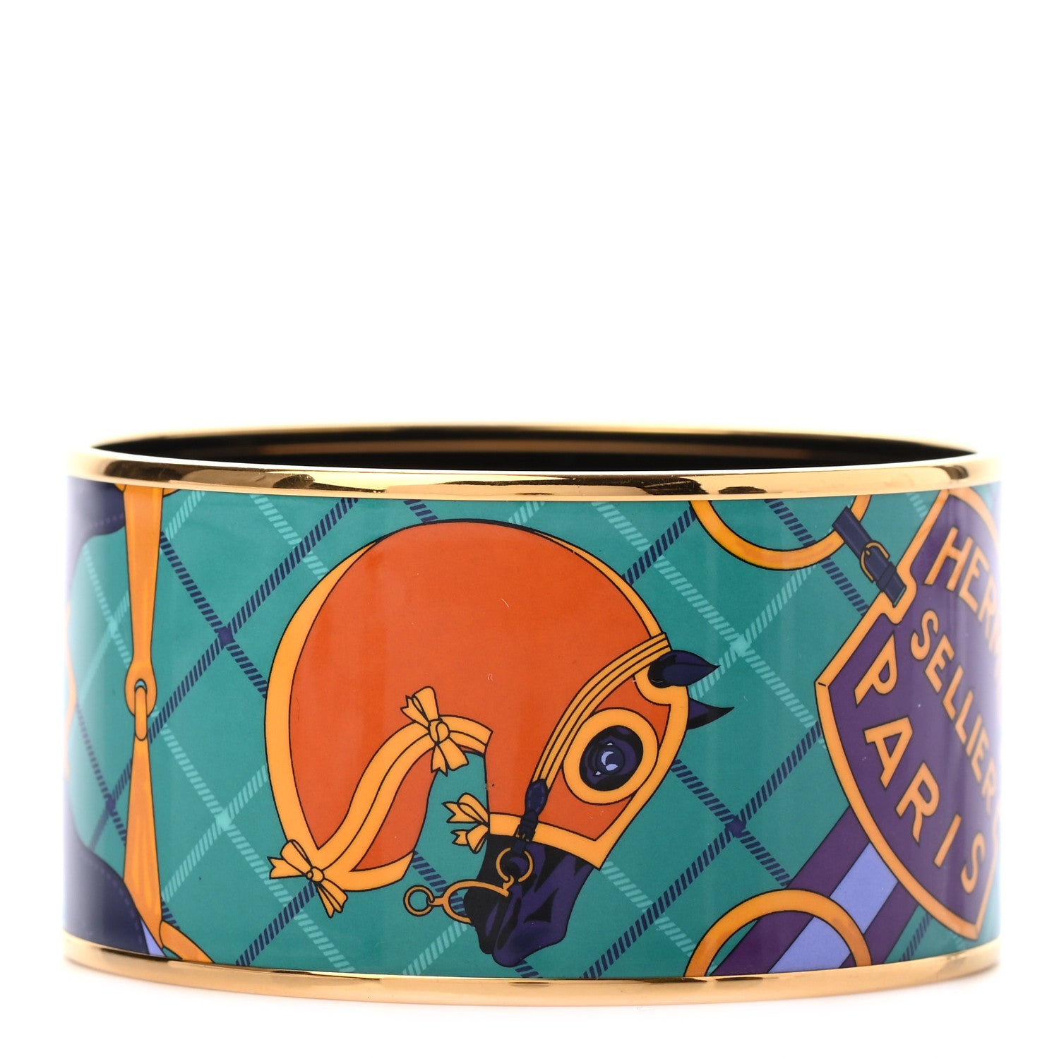 Hermes Enamel Printed Extra Wide Bracelet 65 1 of 5