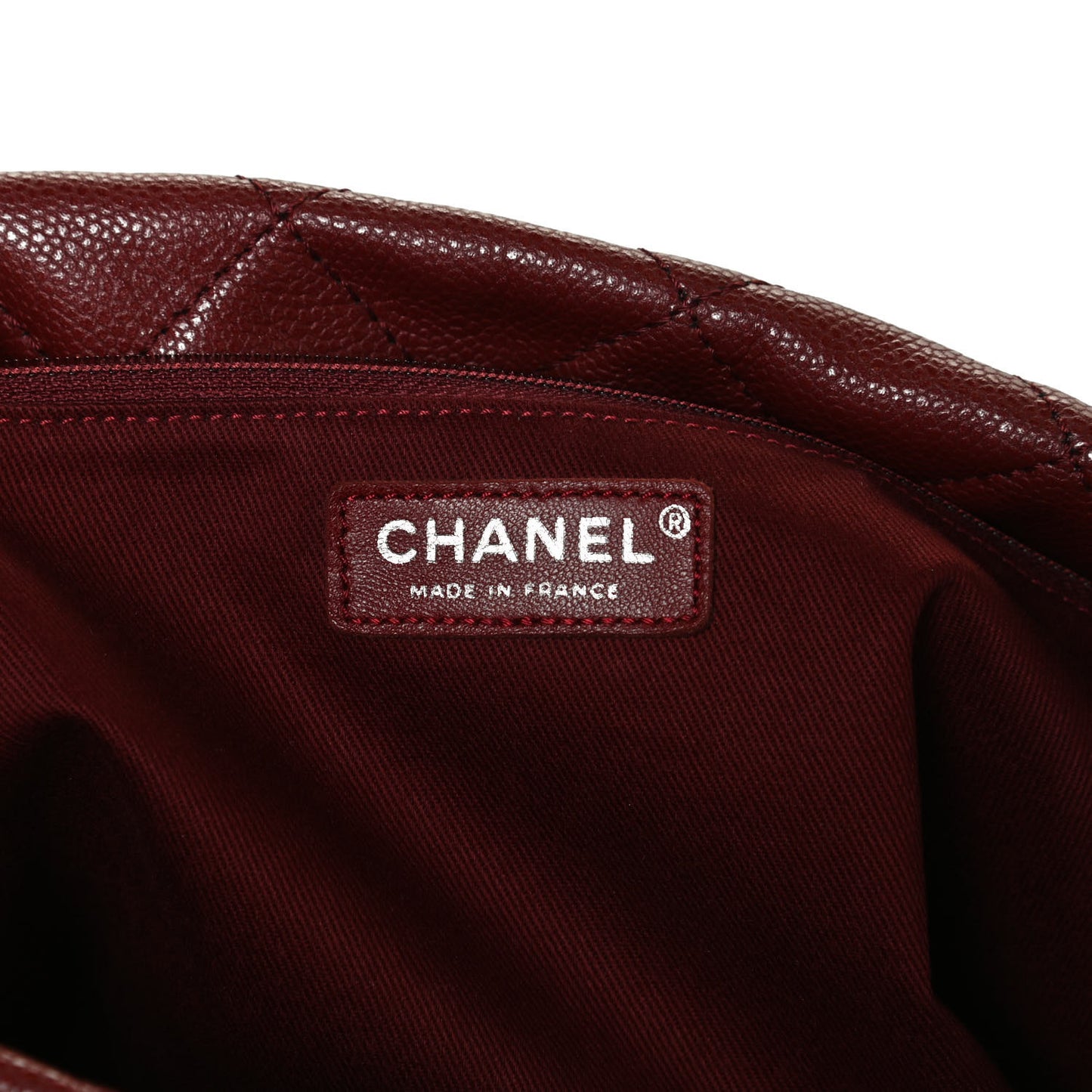 Caviar Quilted Large Timeless CC Soft Tote Dark Red
