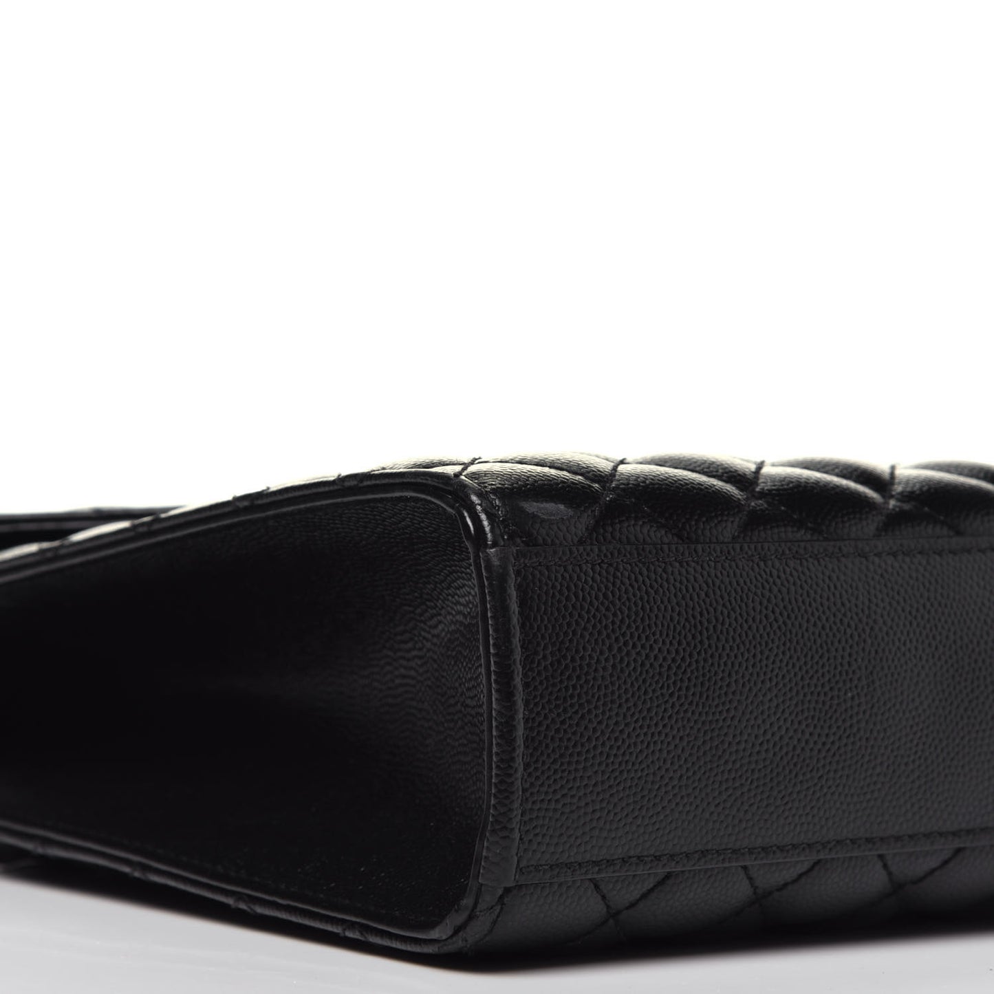 Grain De Poudre Textured Mixed Matelasse Large Triquilt Monogram Monochrome Satchel Black