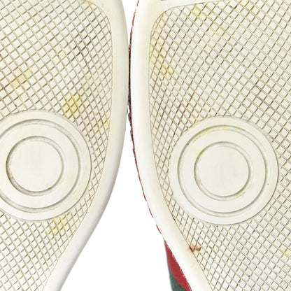 Gucci Laminated Nappa Crystal Web Bee Embroidered Trapuntata Womens Ace Platform Sneakers 36.5 Argento 9 of 12