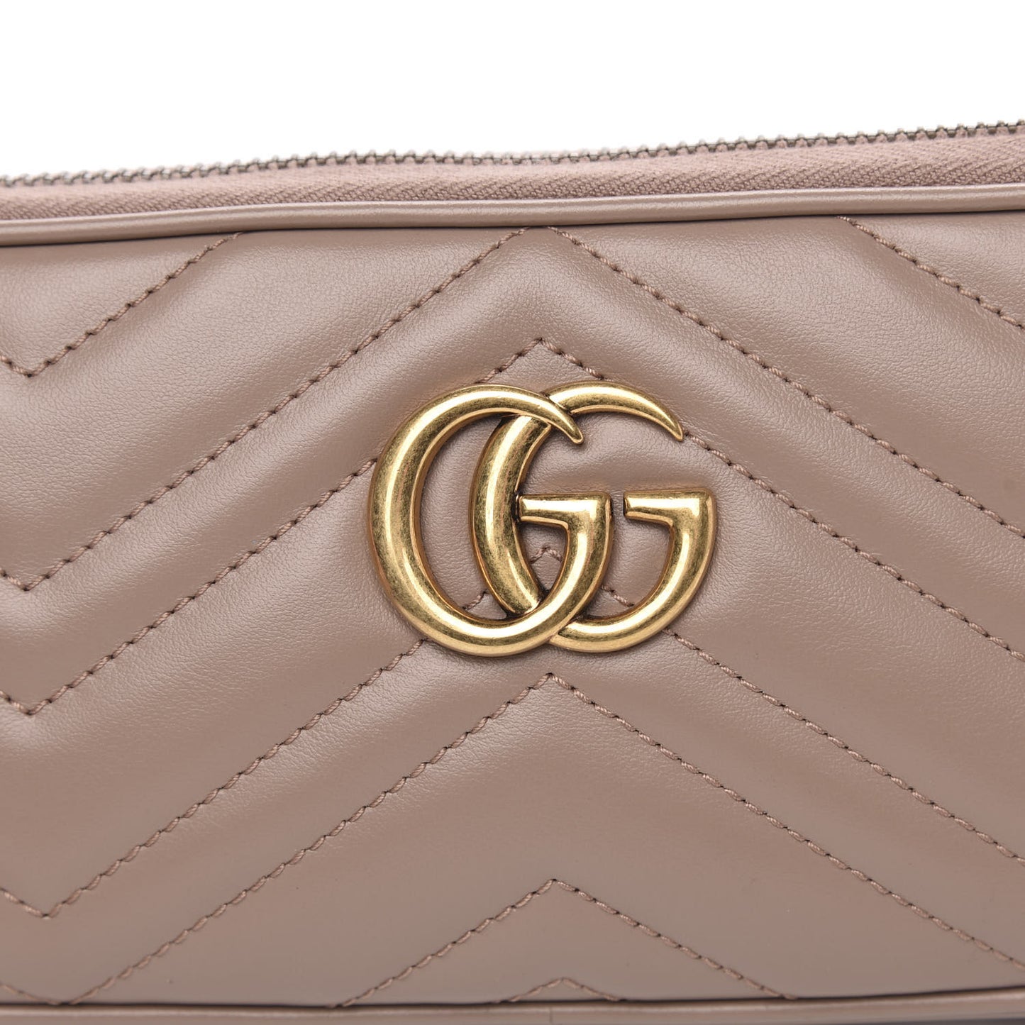 Calfskin Matelasse Mini GG Marmont Chain Crossbody Bag Porcelain Rose