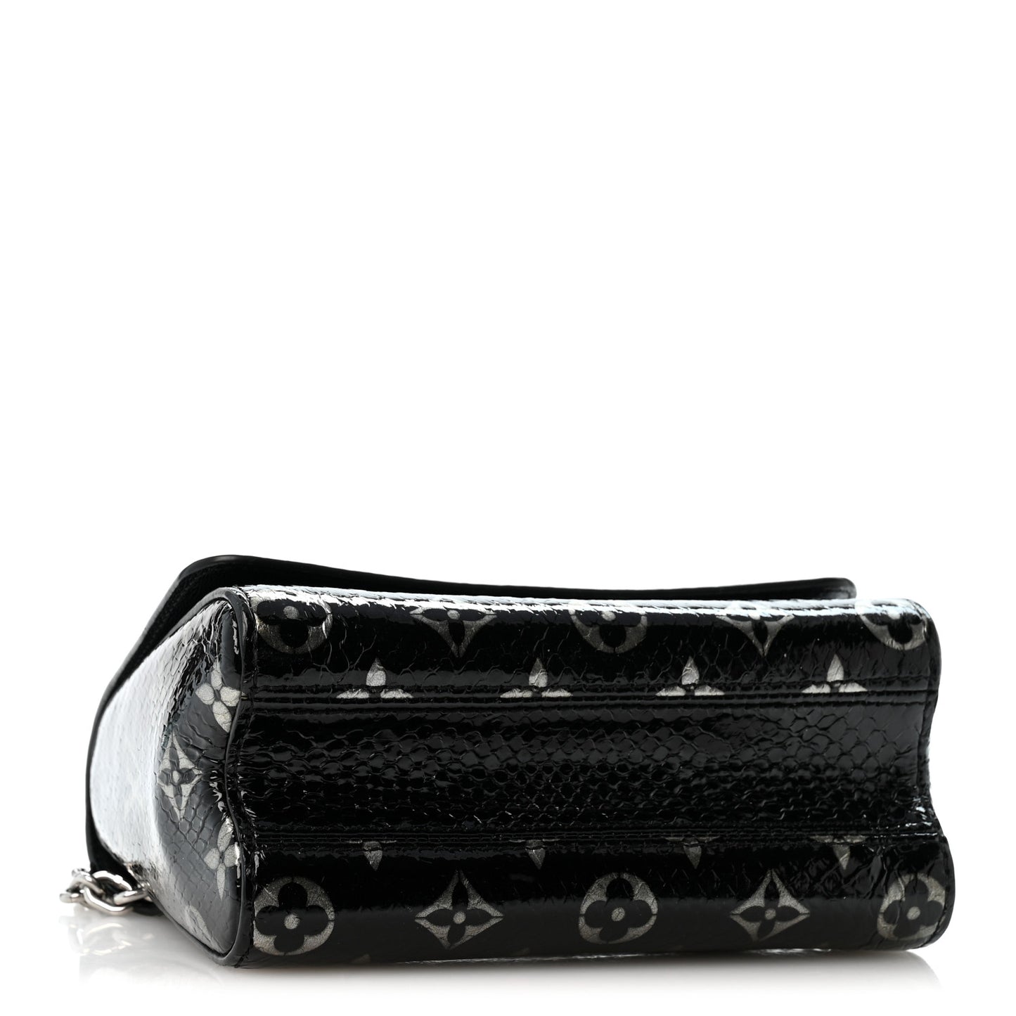 Snakeskin Monogram Twist Shoulder Bag PM Black