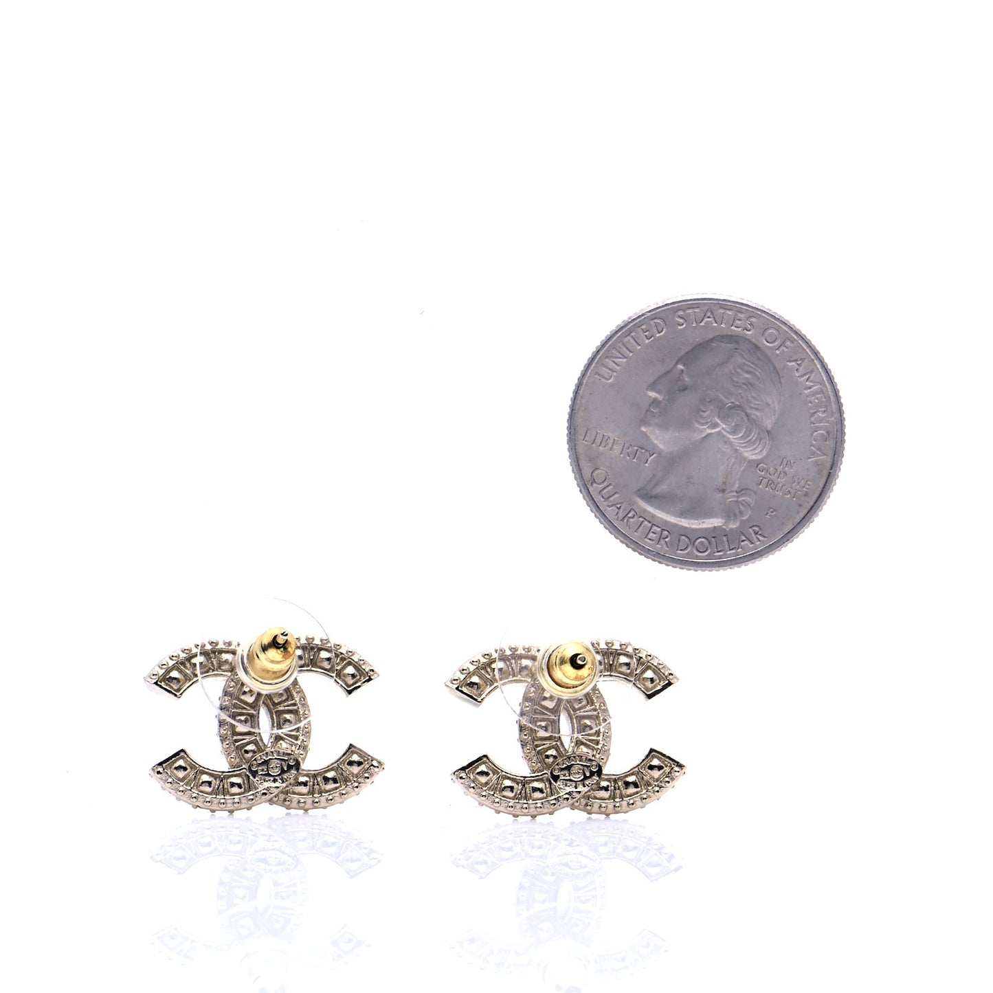 Crystal Timeless CC Earrings Light Gold