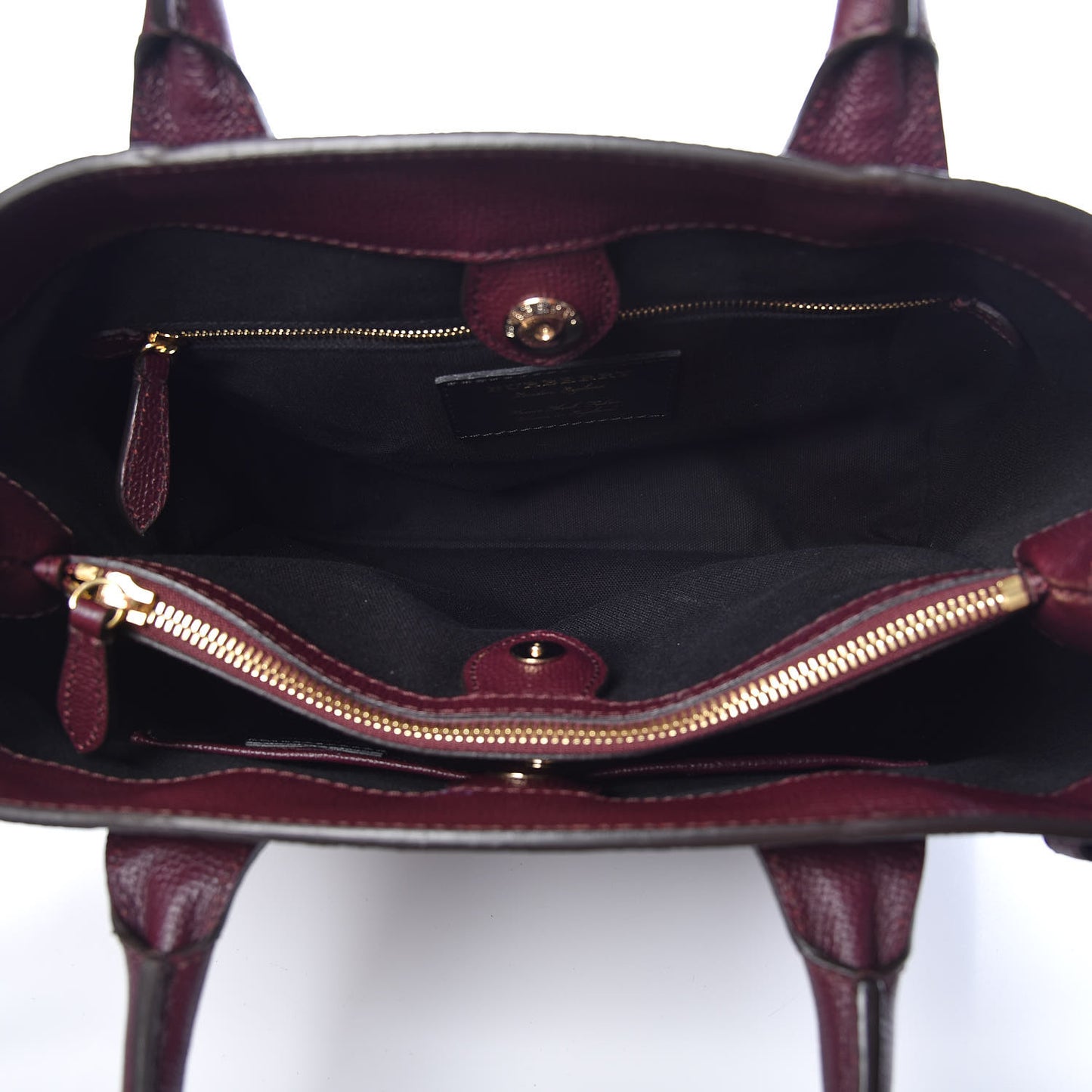 Grainy Calfskin House Check Medium Banner Tote Mahogany Red