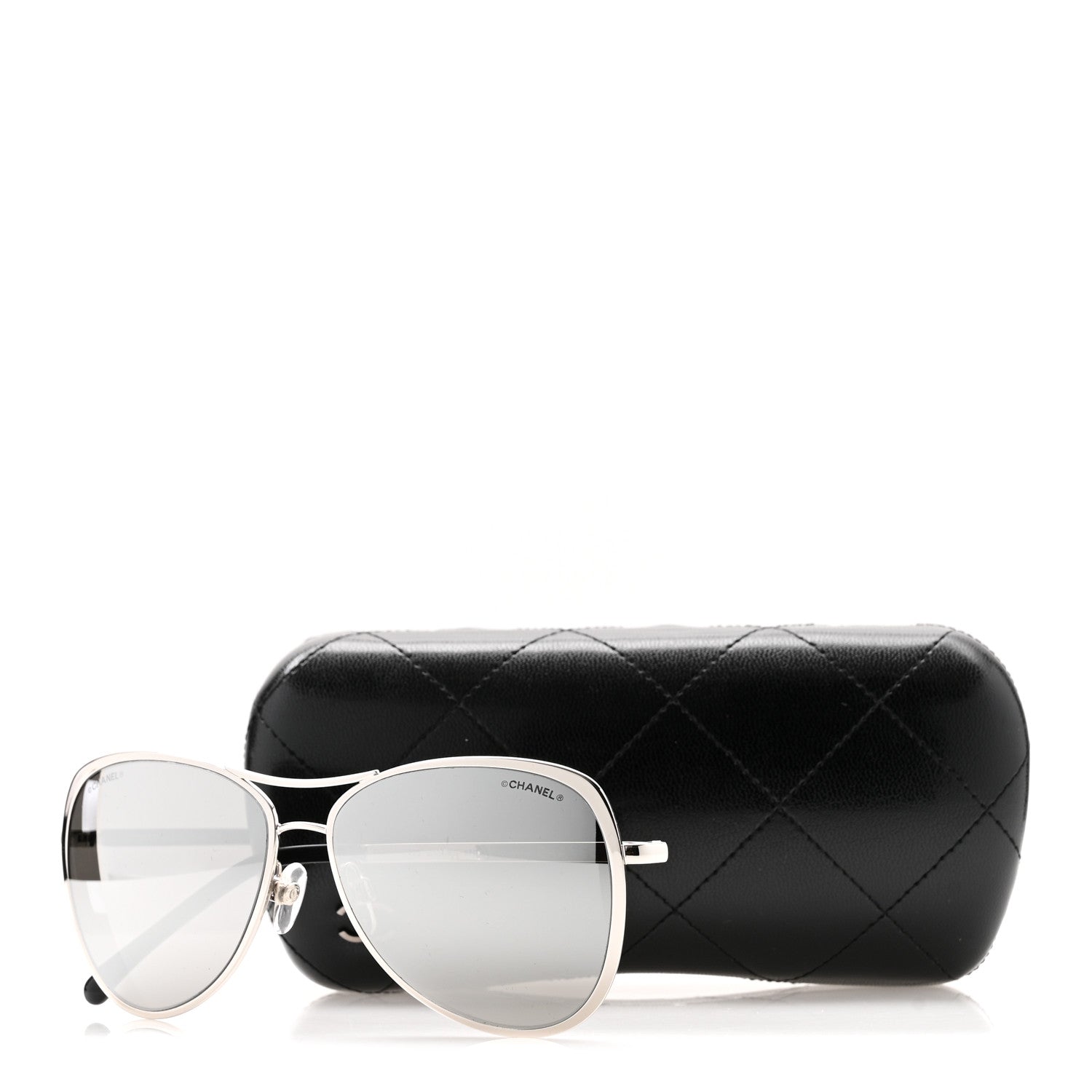 Chanel Mirrored Pilot Summer Sunglasses 4223 Silver 8 of 8