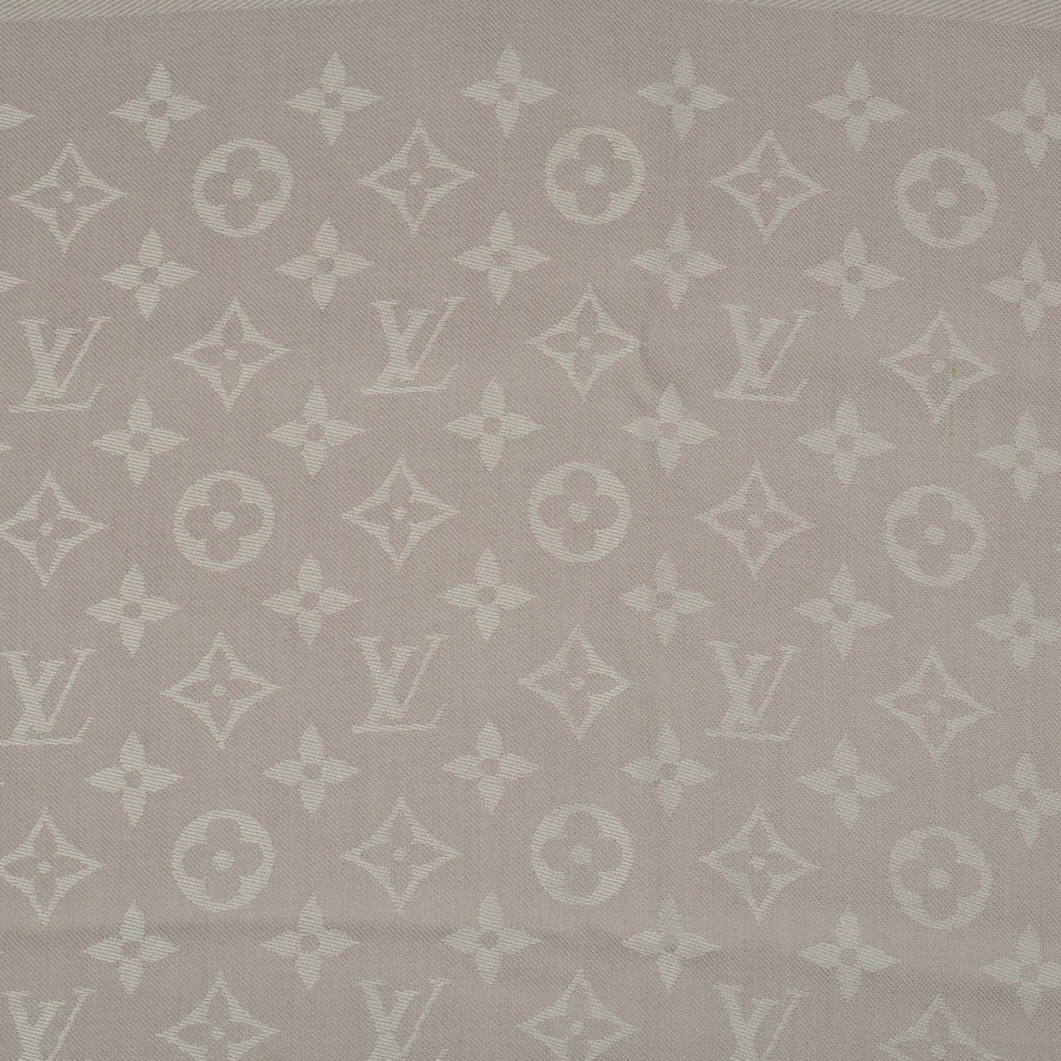 Louis Vuitton Silk Wool Monogram Shawl Beige 1 of 5
