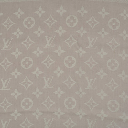 Louis Vuitton Silk Wool Monogram Shawl Beige 1 of 5