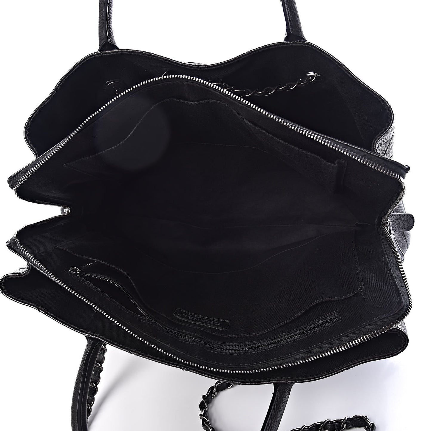 Grained Vegetal Calfskin Urban Shopping Tote Black