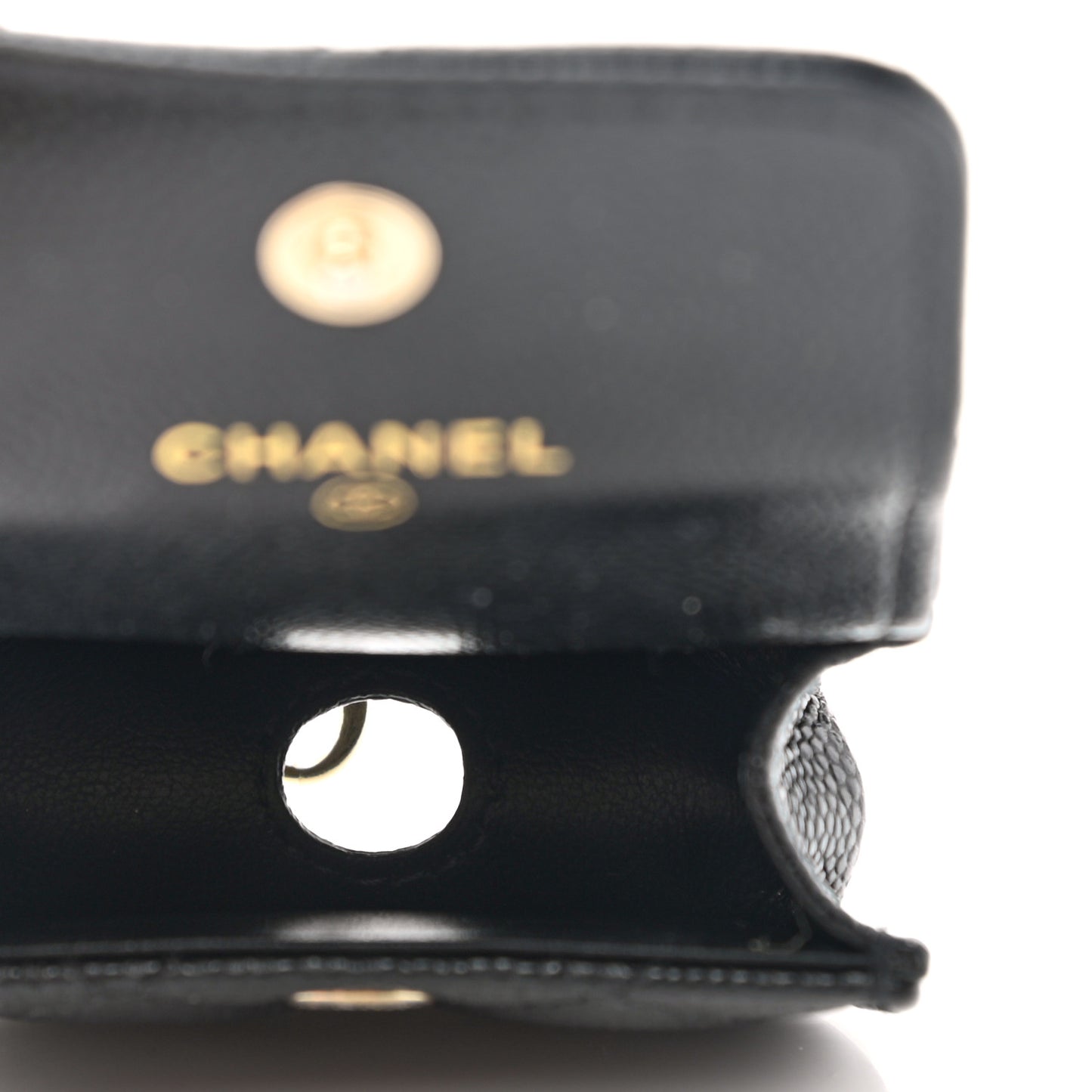 Caviar Quilted Crystal CC Airpods Pro Case Black