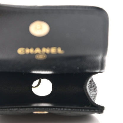 Chanel Caviar Quilted Crystal CC Airpods Pro Case Black 3 of 5
