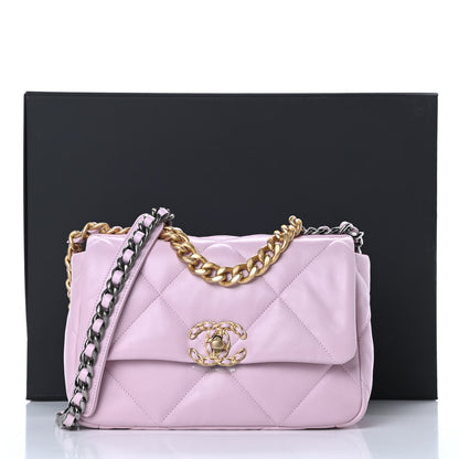 Chanel Lambskin Quilted Medium Chanel 19 Flap Light Pink 10 of 10