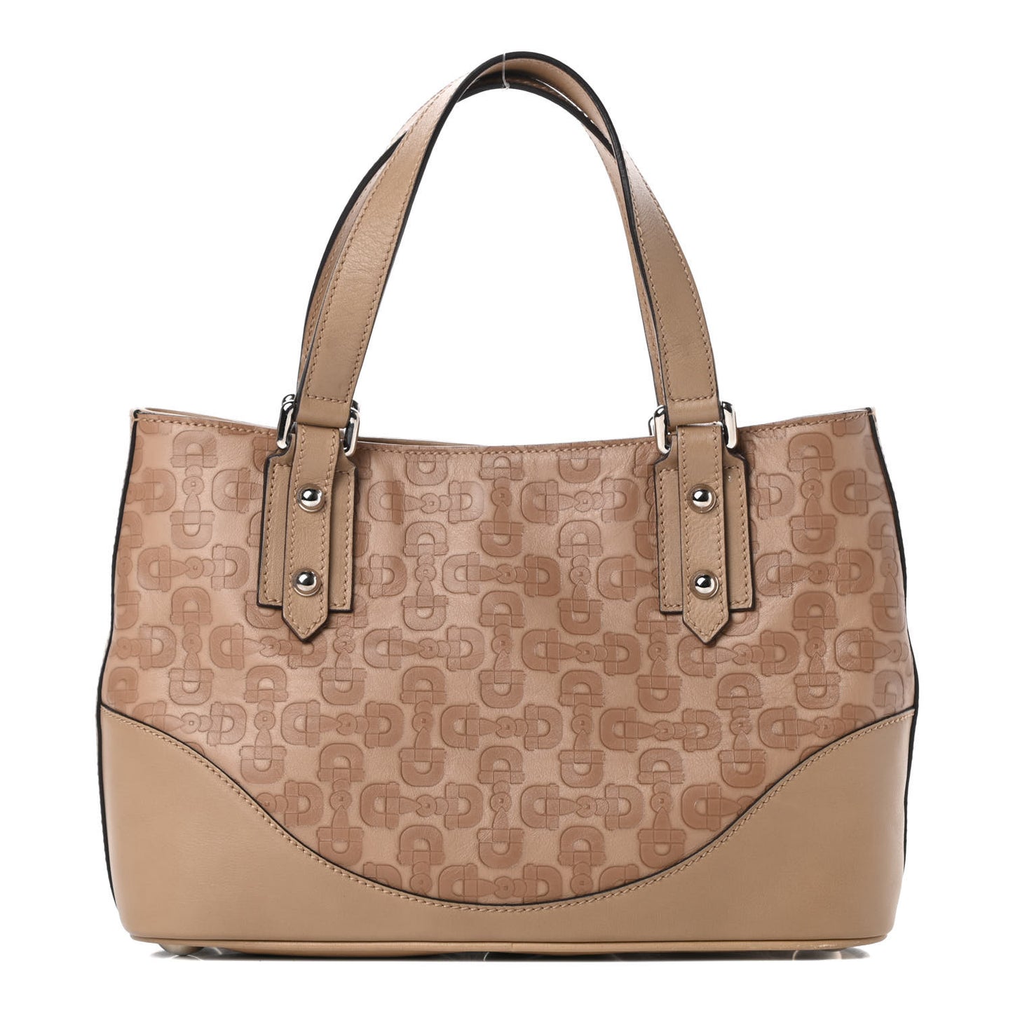 Calfskin Horsebit Embossed Tote Light Brown