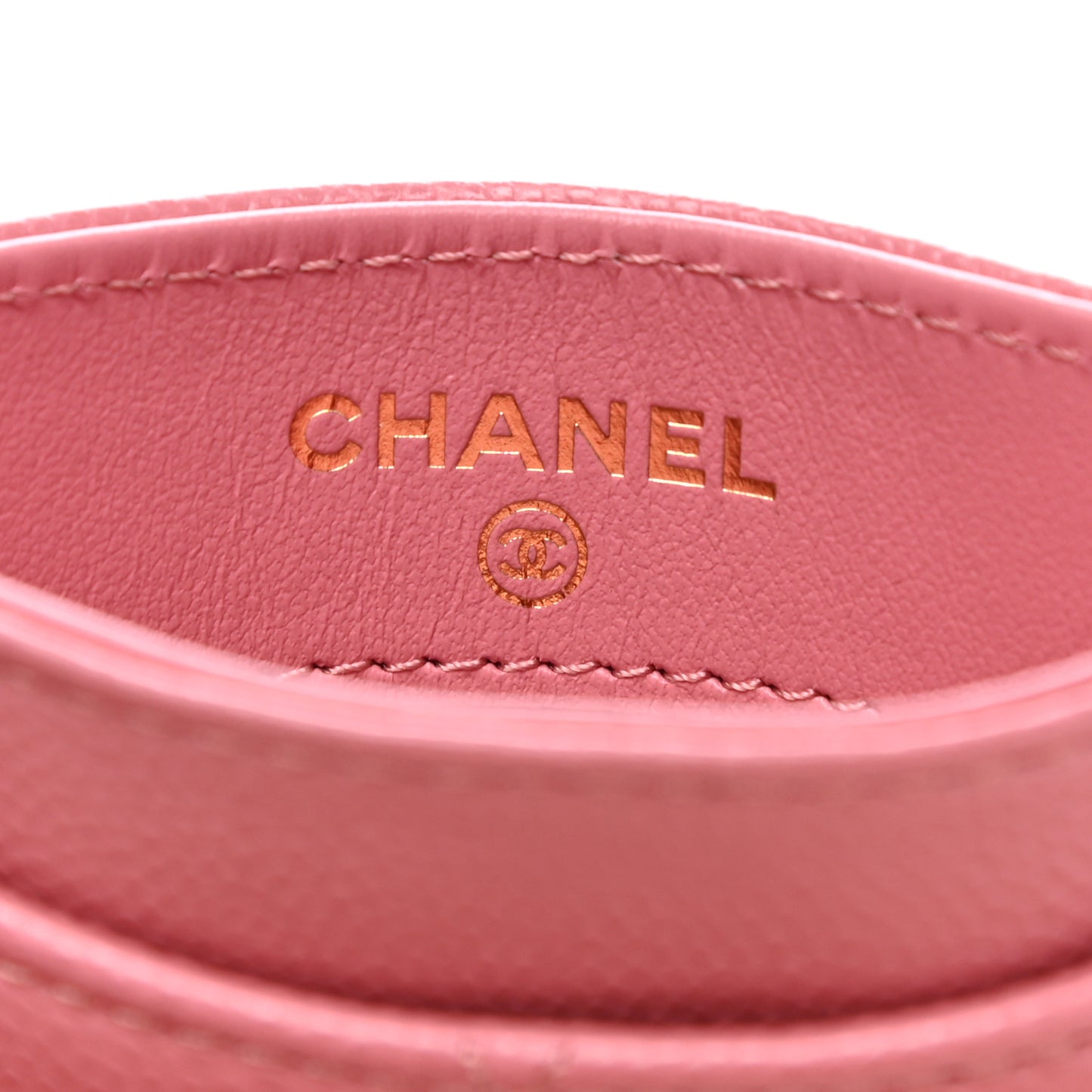 Caviar Quilted Card Holder Dark Pink